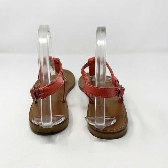 Old Navy Faux‎ Leather Strappy Red Slingback Sandals 8 - Picture 6 of 7